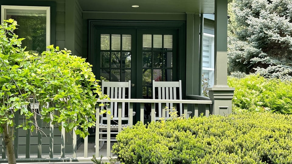 Rocking chairs on front balcony
