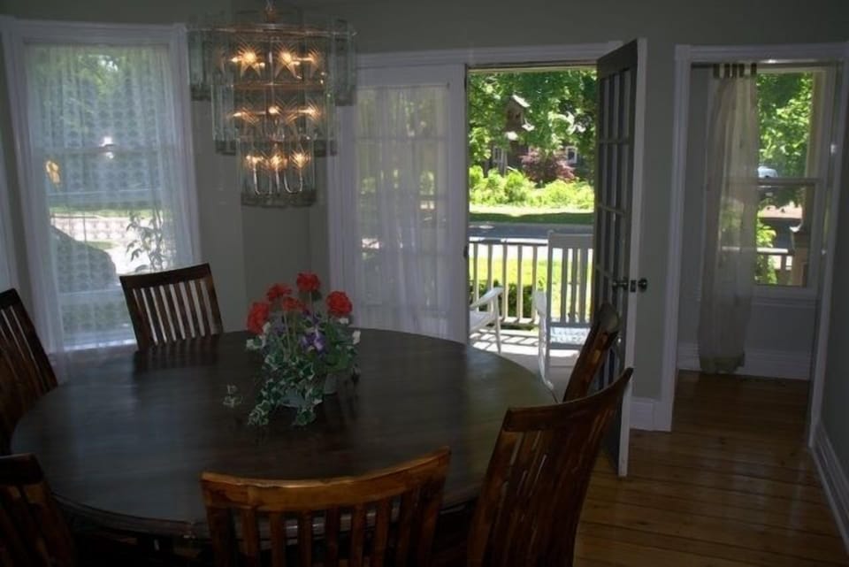 Dining room with french doors to patio