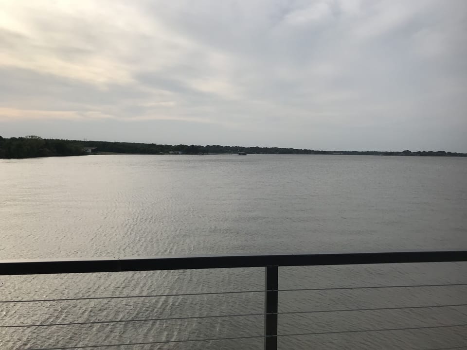 View from upper deck of boat dock
