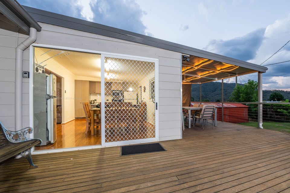 Covered Patio with  outdoor table and chairs