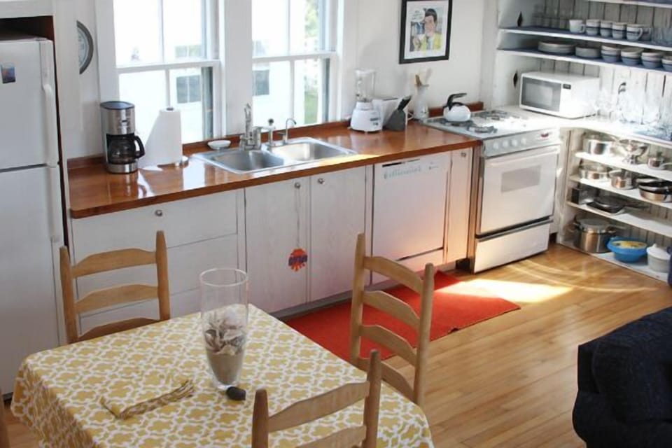Open kitchen/living area.