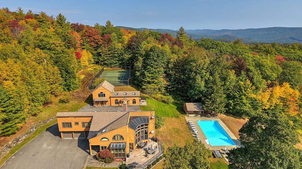 A view of the estate from above during leaf season.