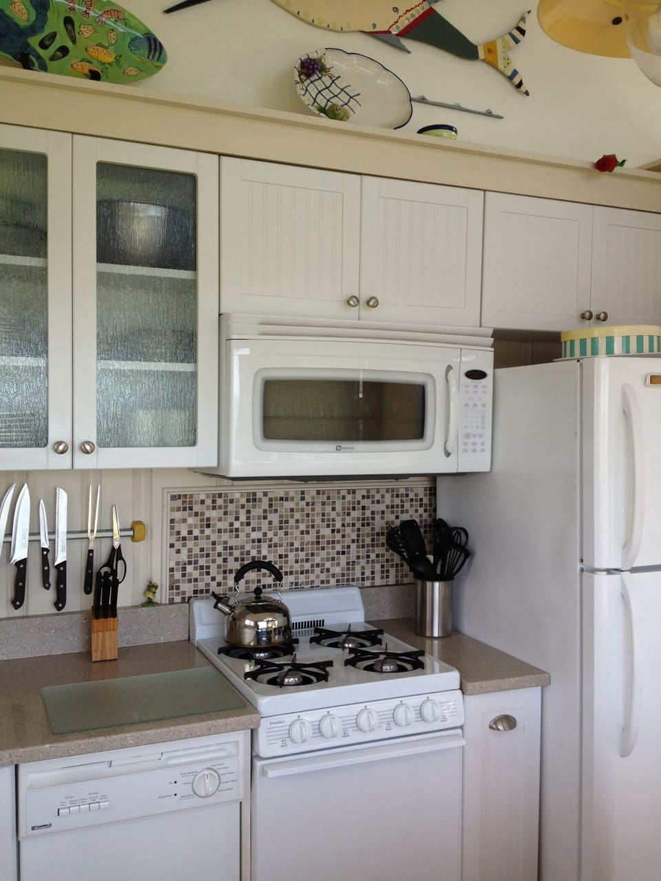 Gas stove with over range microwave