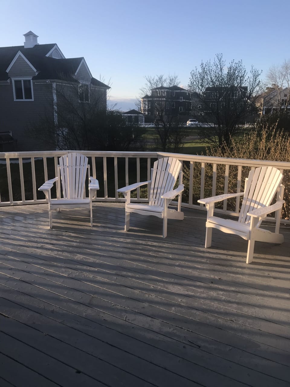 Deck with adirondack chairs