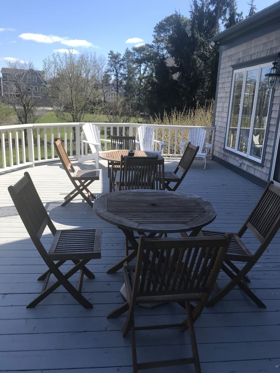 large outdoor deck for eating outside