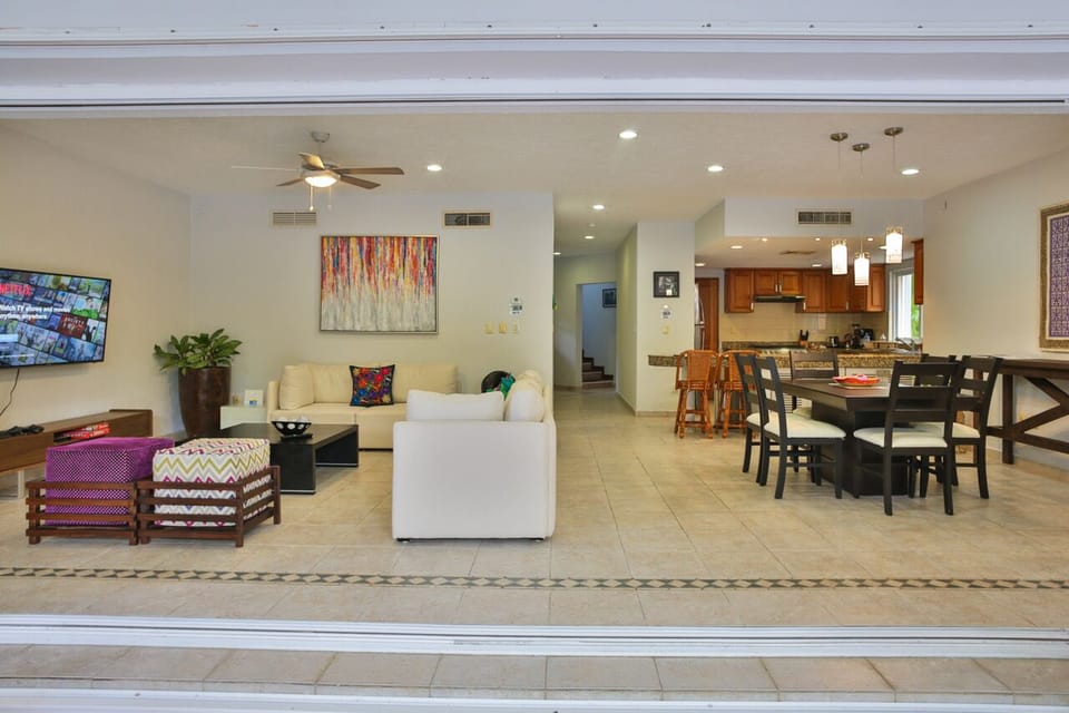 You can open up the entire downstairs living areas