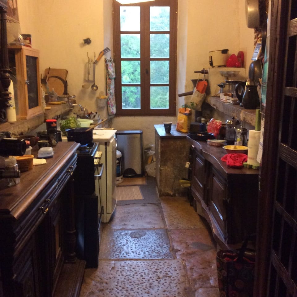 Kitchen with original flagstones