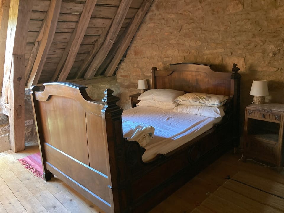 Upstairs double bedroom with nearby bathroom