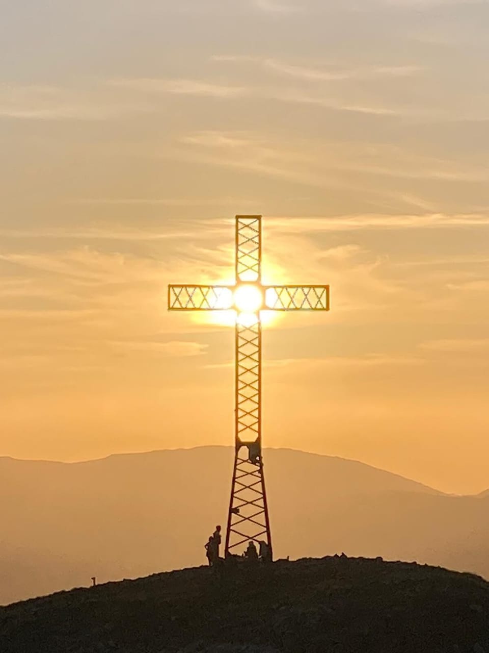 Sunset from the giant cross on Monte San Vicino nearby