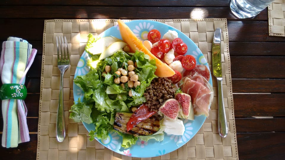 Fresh local produce with figs from the garden