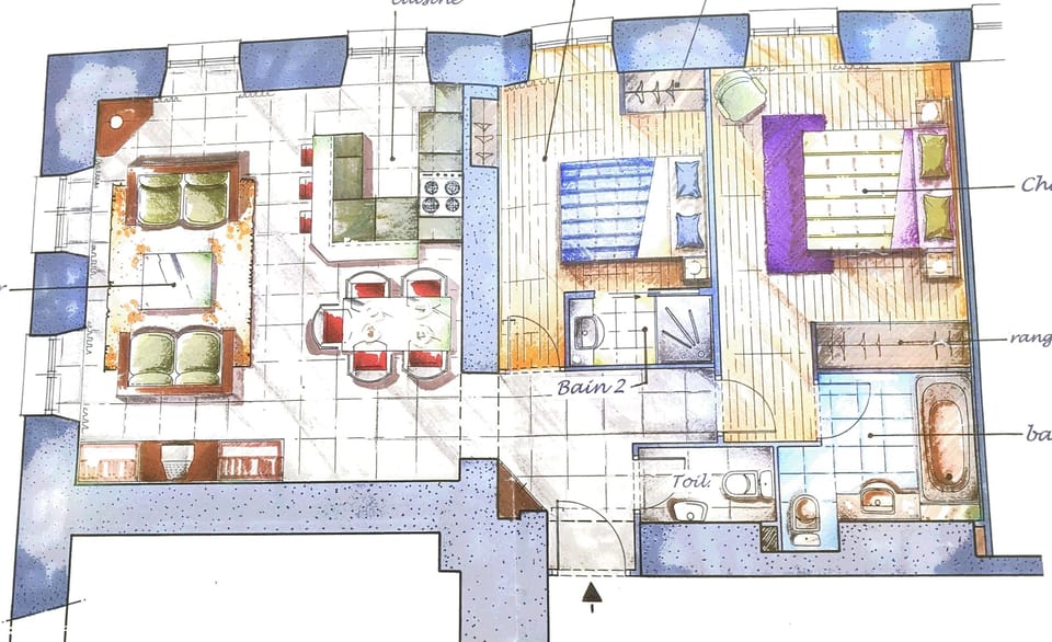 The floor plan. We have laid the furniture out differently 