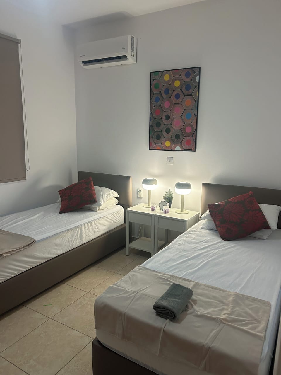This twin room can be arranged as a super king bed