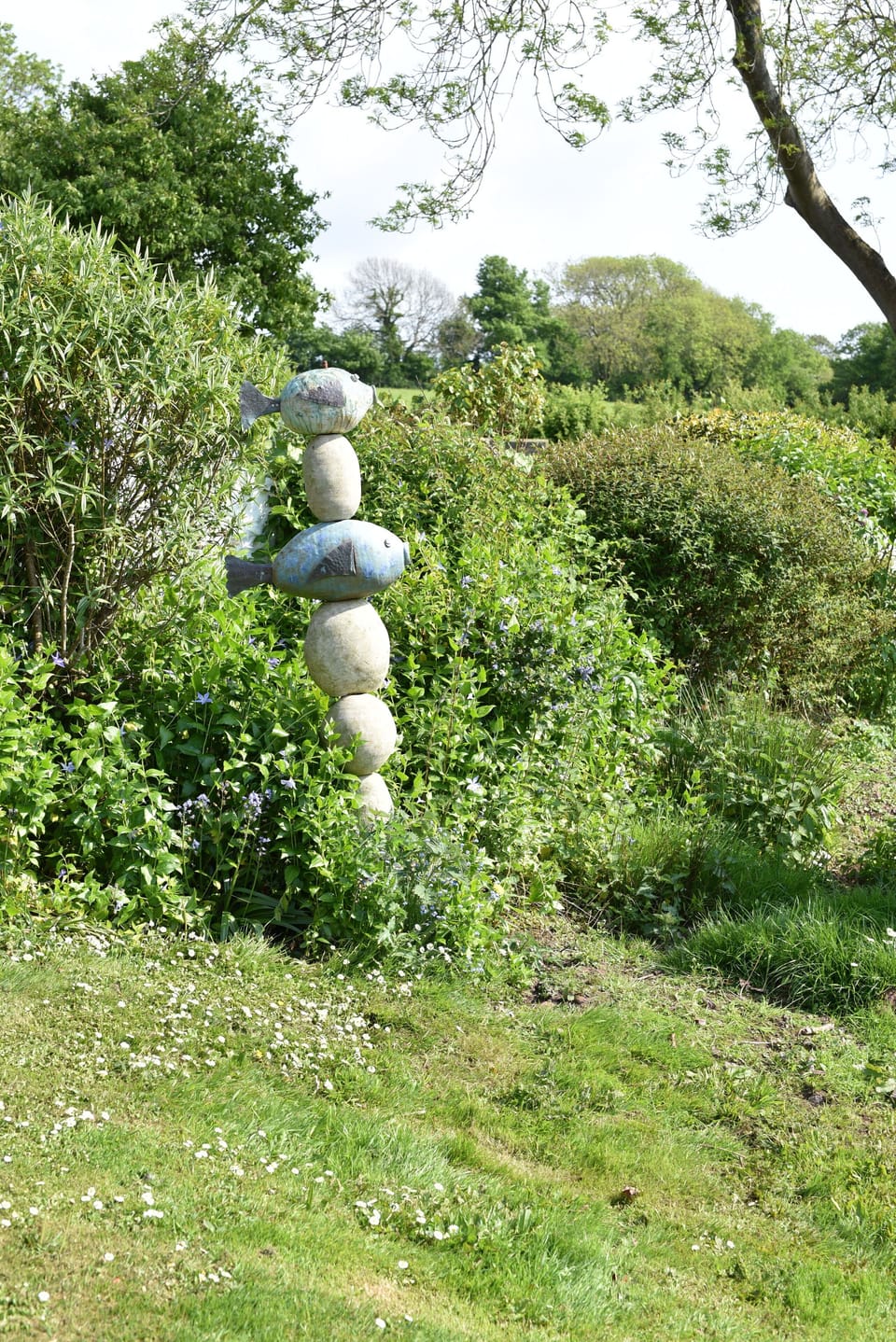 Some homemade ceramics that you will find around the pond and in the barn.