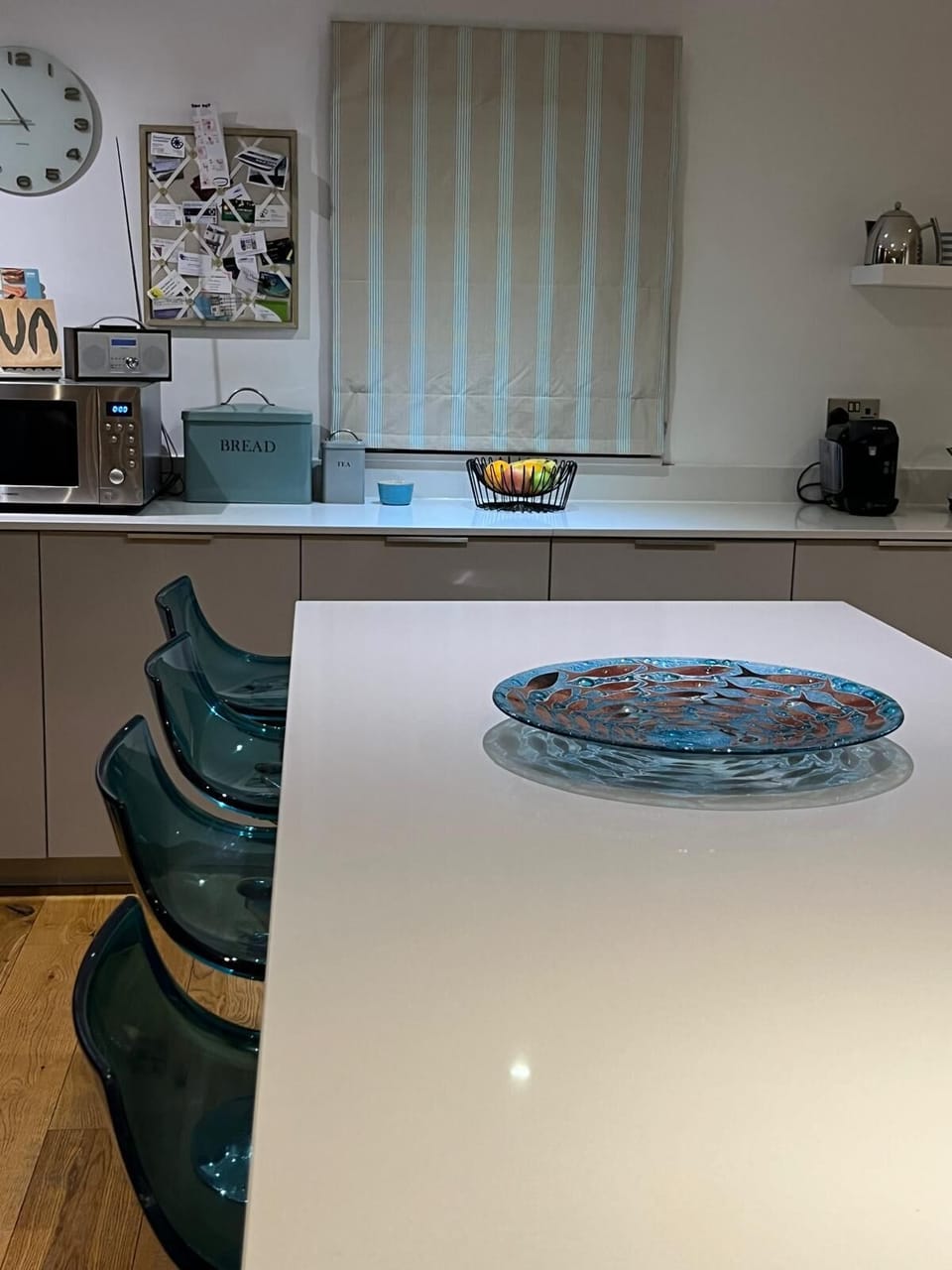 Island unit.  Jo Downs glassware