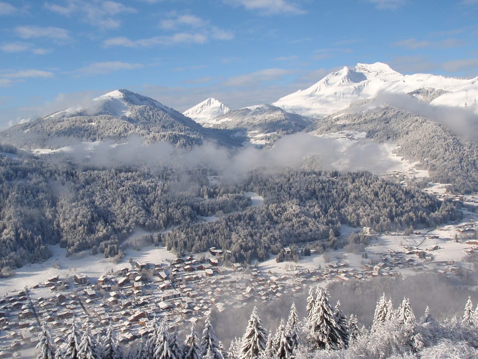 View down to Morzine village.