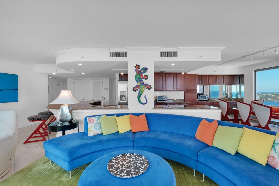 Sectional from American Leather, gives good views of the gulf.