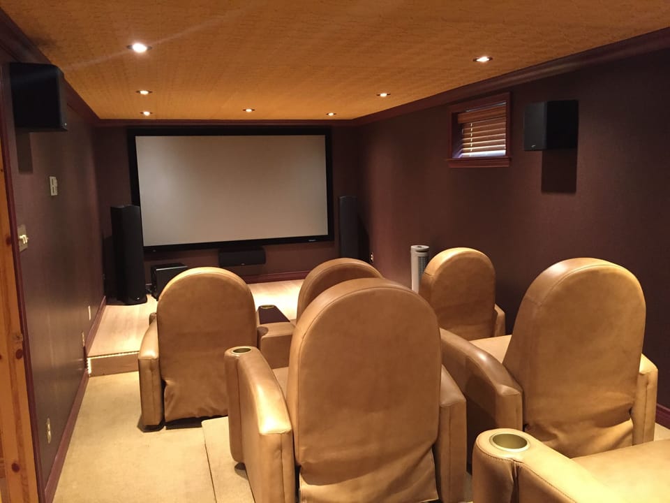 Movie theater with satellite tv