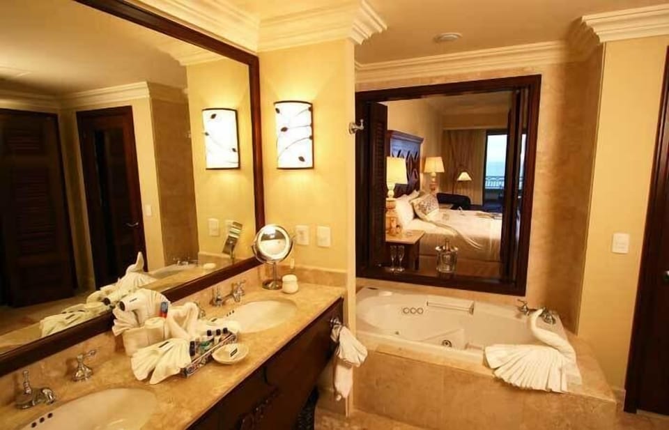 1 of 2 luxurious stone-filled bathrooms.  This is the master.
