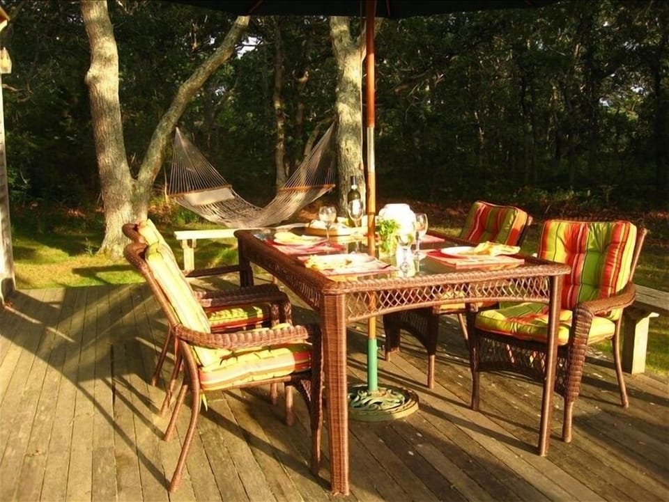Large Deck / Webber gas  grill & all amenities for entertaining/
Hammock in yard
