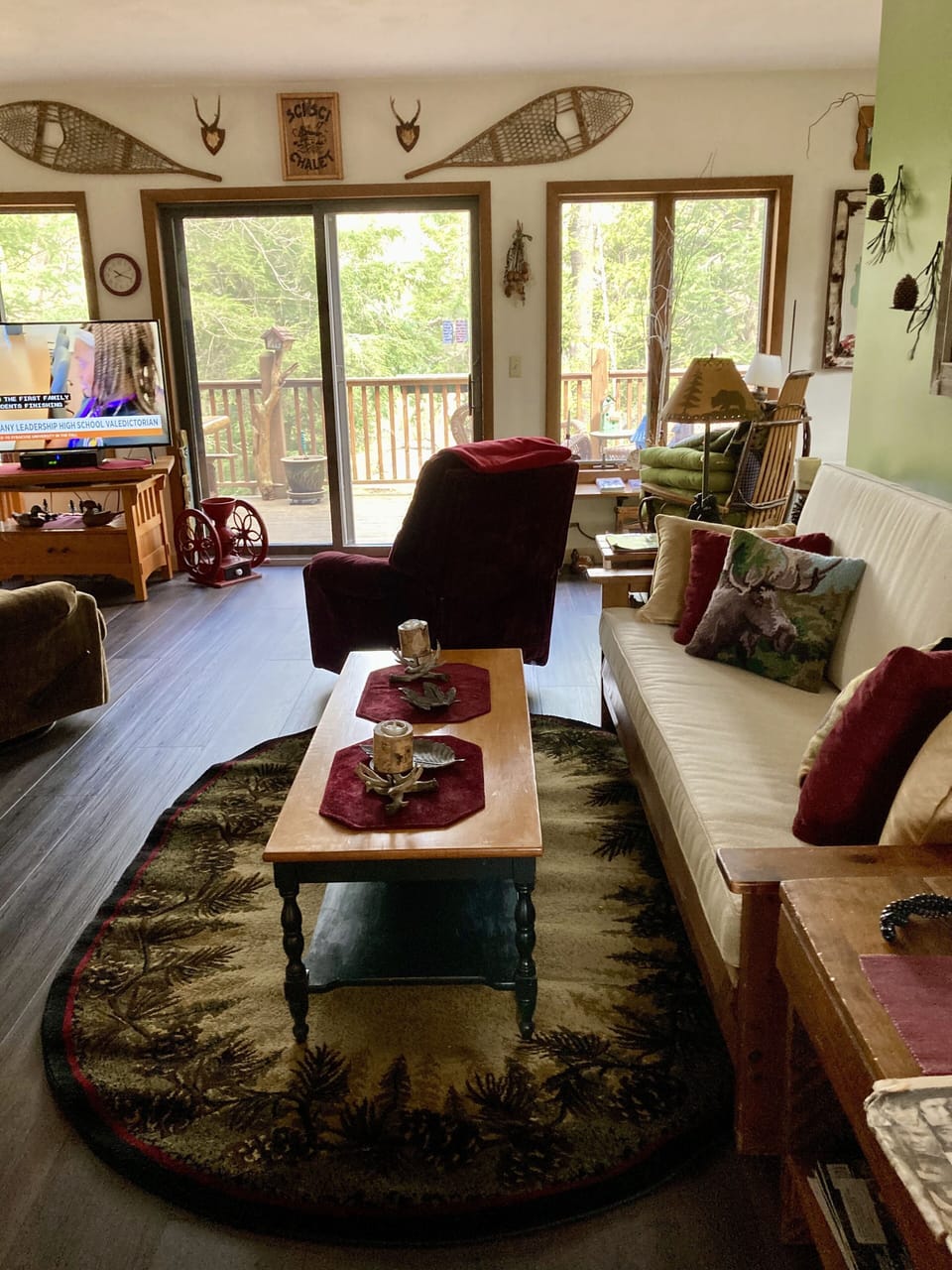 New Luxury Vinyl tile floors on first floor thru to the deck
