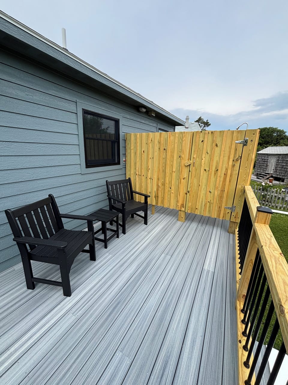 Back deck and outdoor shower