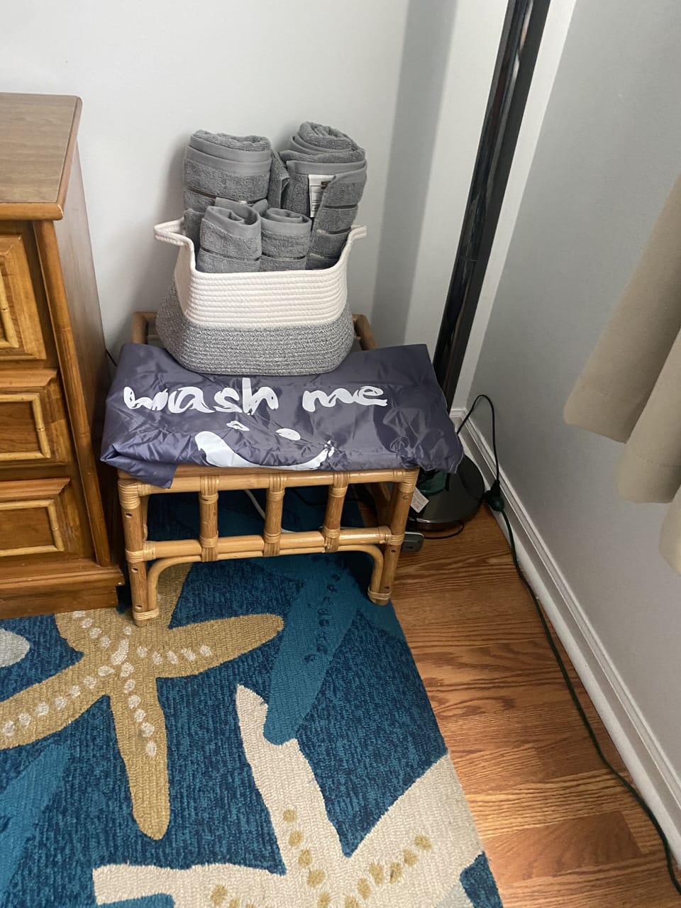 Bath towels are included.