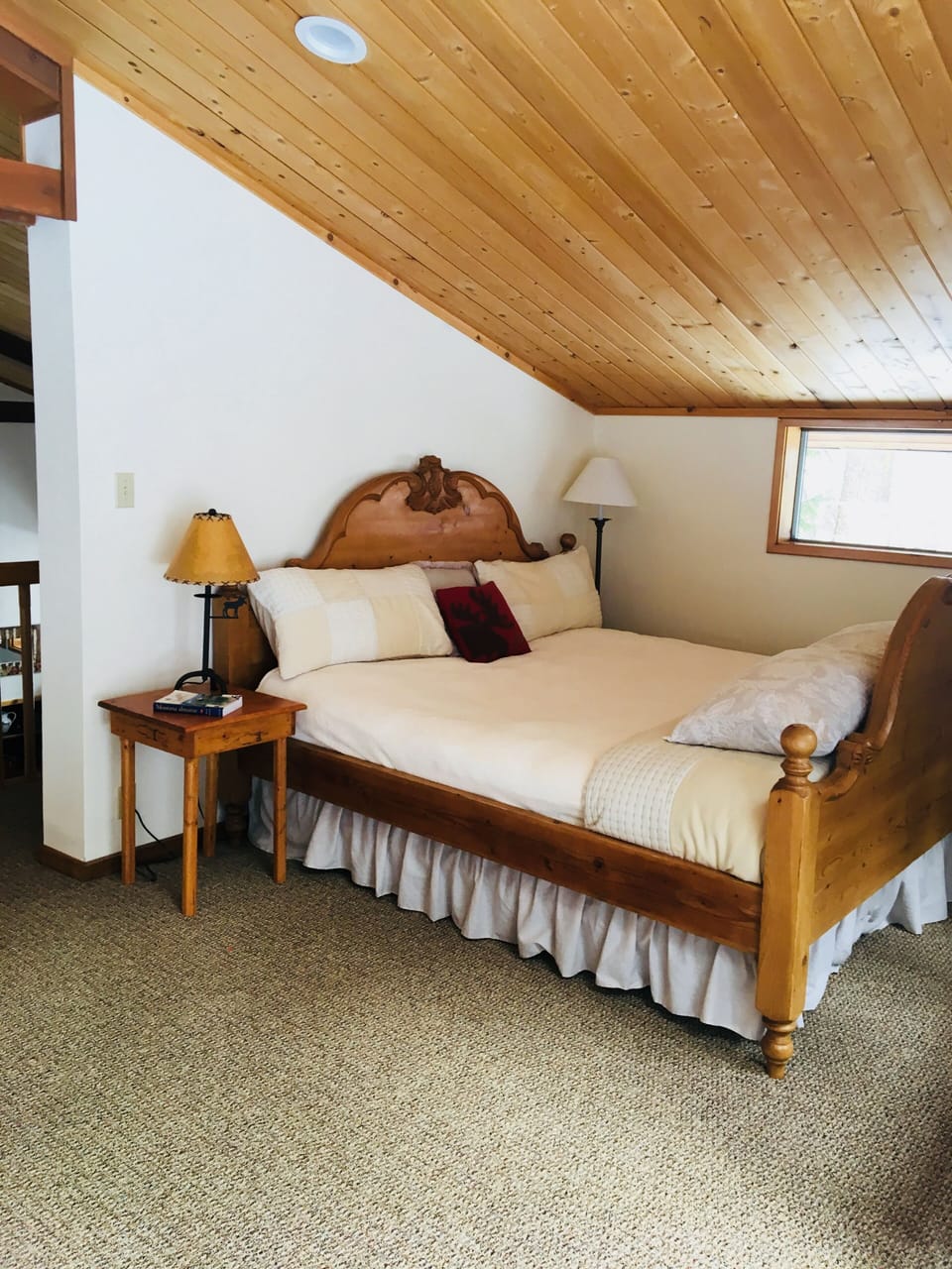 King bed in the loft. 