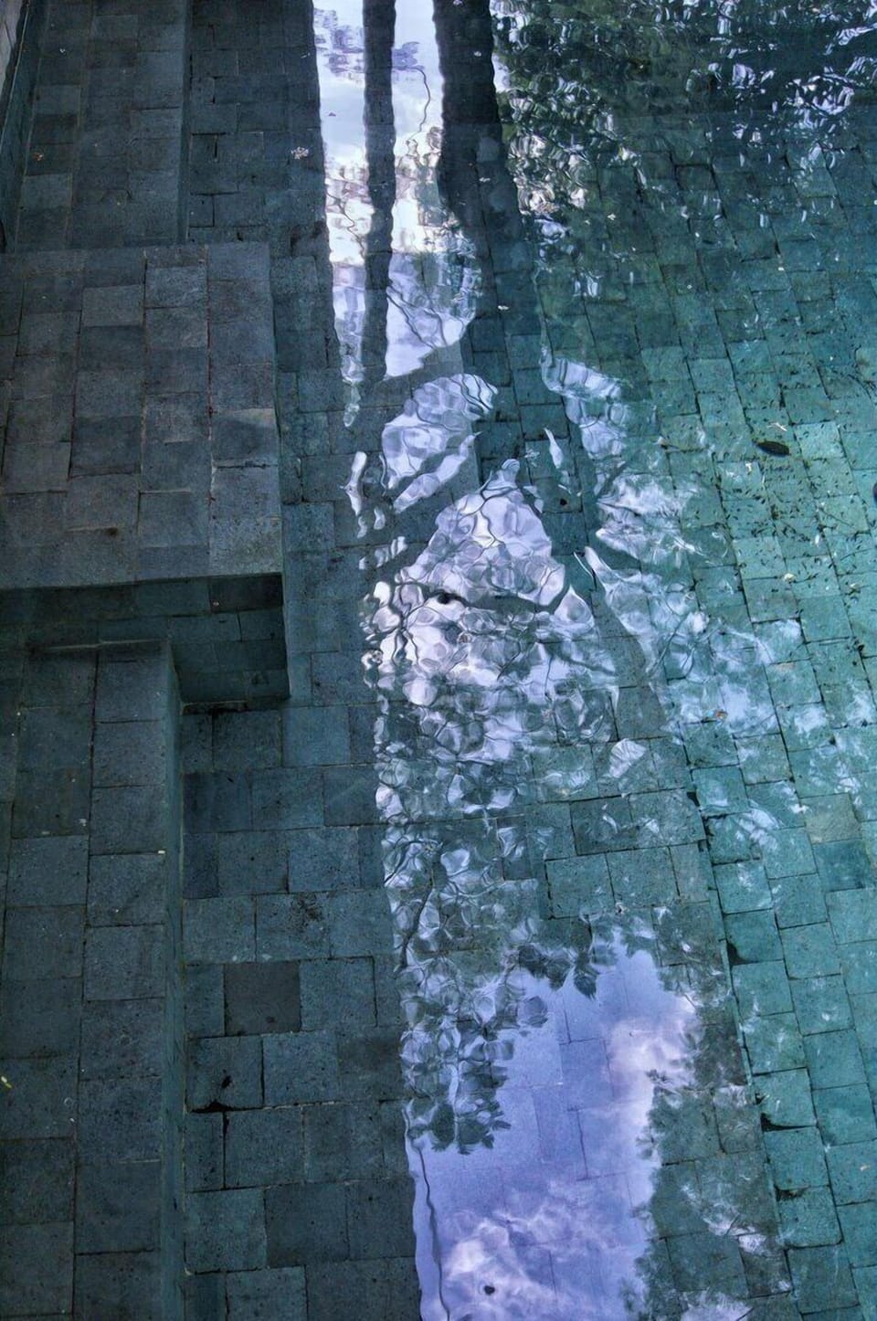 Stone deck surrounds the plunge pool 