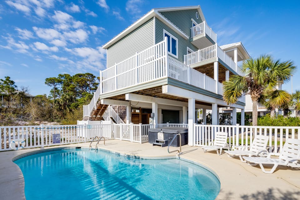 The pool area and hot tub is where you'll spending a lot of your time.