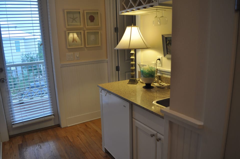 2nd floor wet bar - exterior door to the left for 2nd floor balcony
