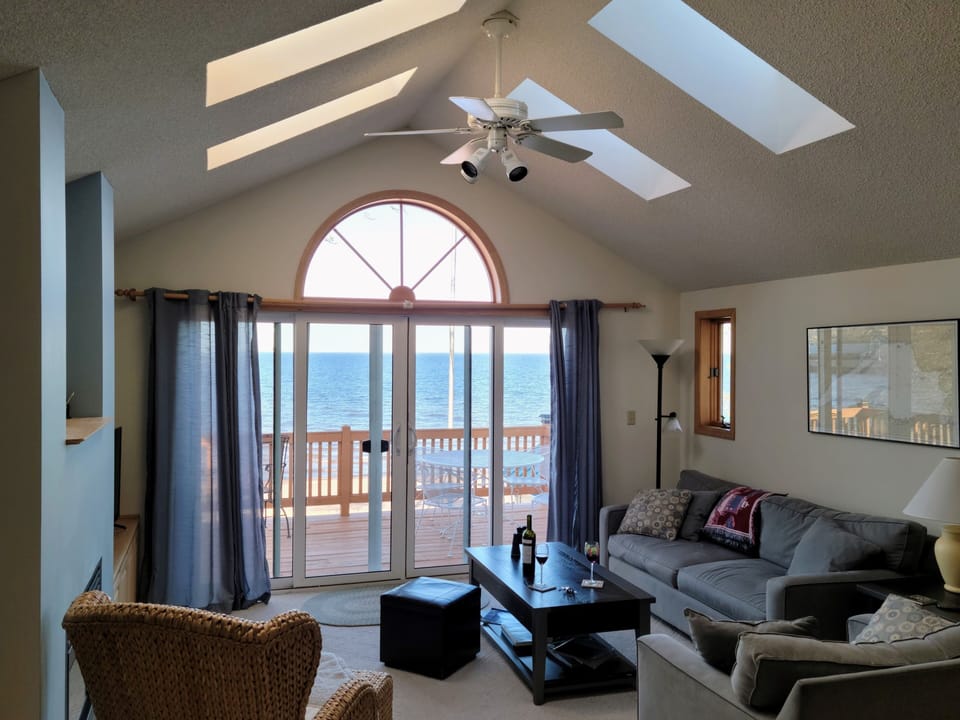 Upper family room with view of Lake Superior