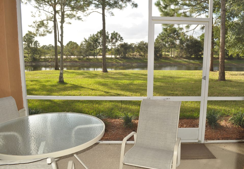 VIEW POND FROM ENCLOSED PATIO