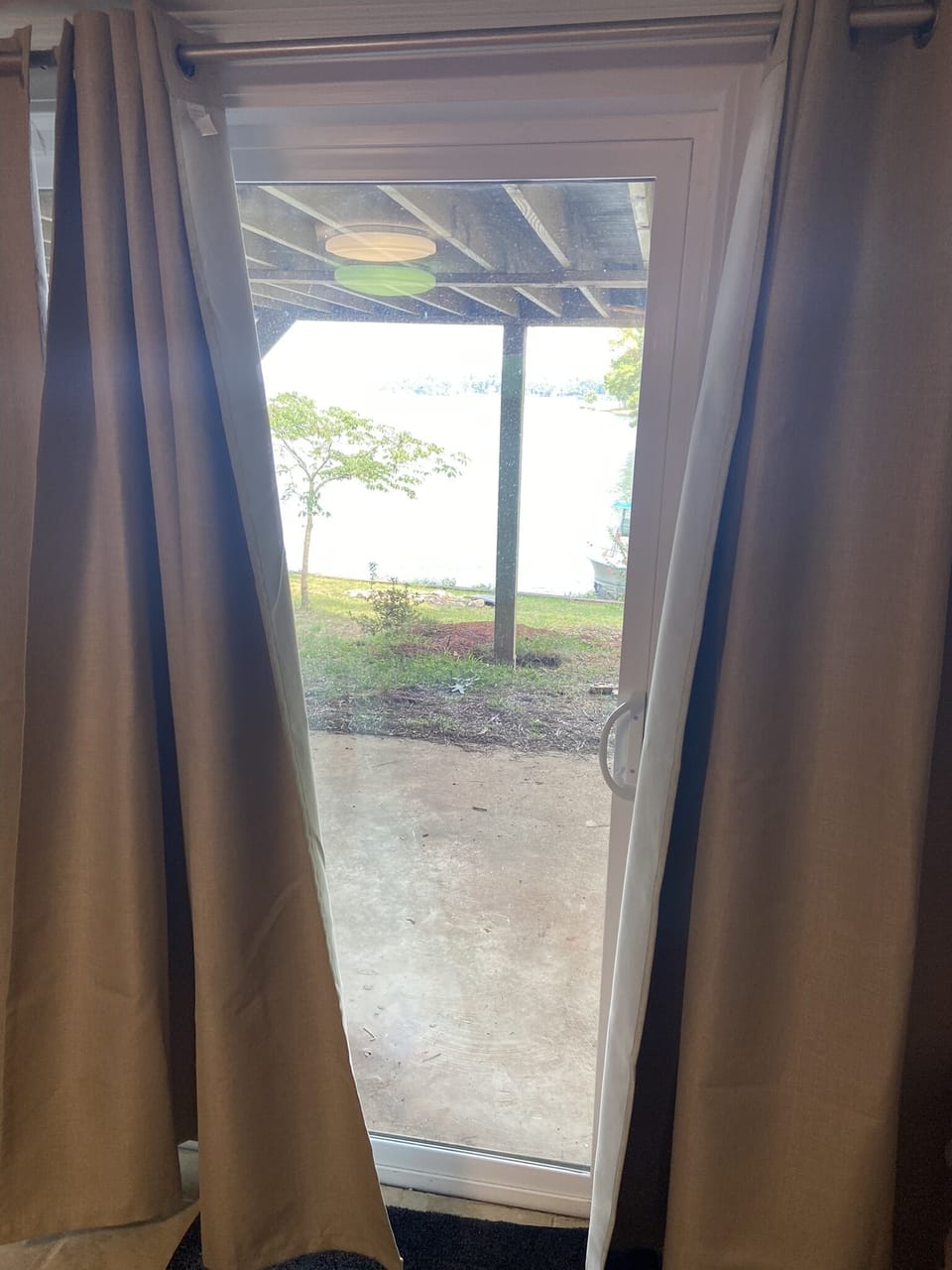 Sliding doors from each downstairs bedroom