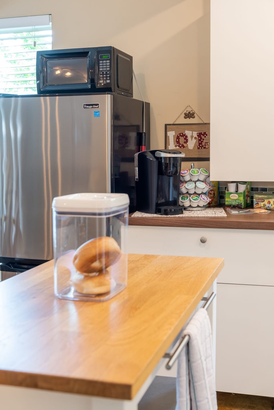 All the amenities of a stocked kitchen