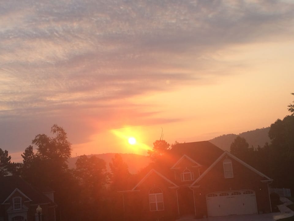 Sunrise from the front of our home.