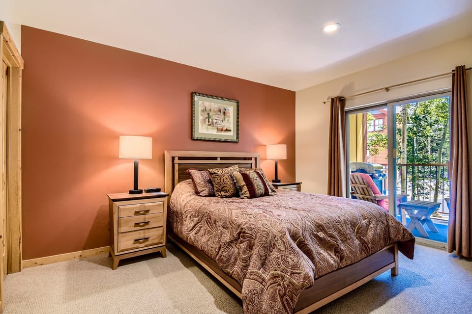 Master Bedroom is spacious and has access to deck.  Bamboo sheets. 