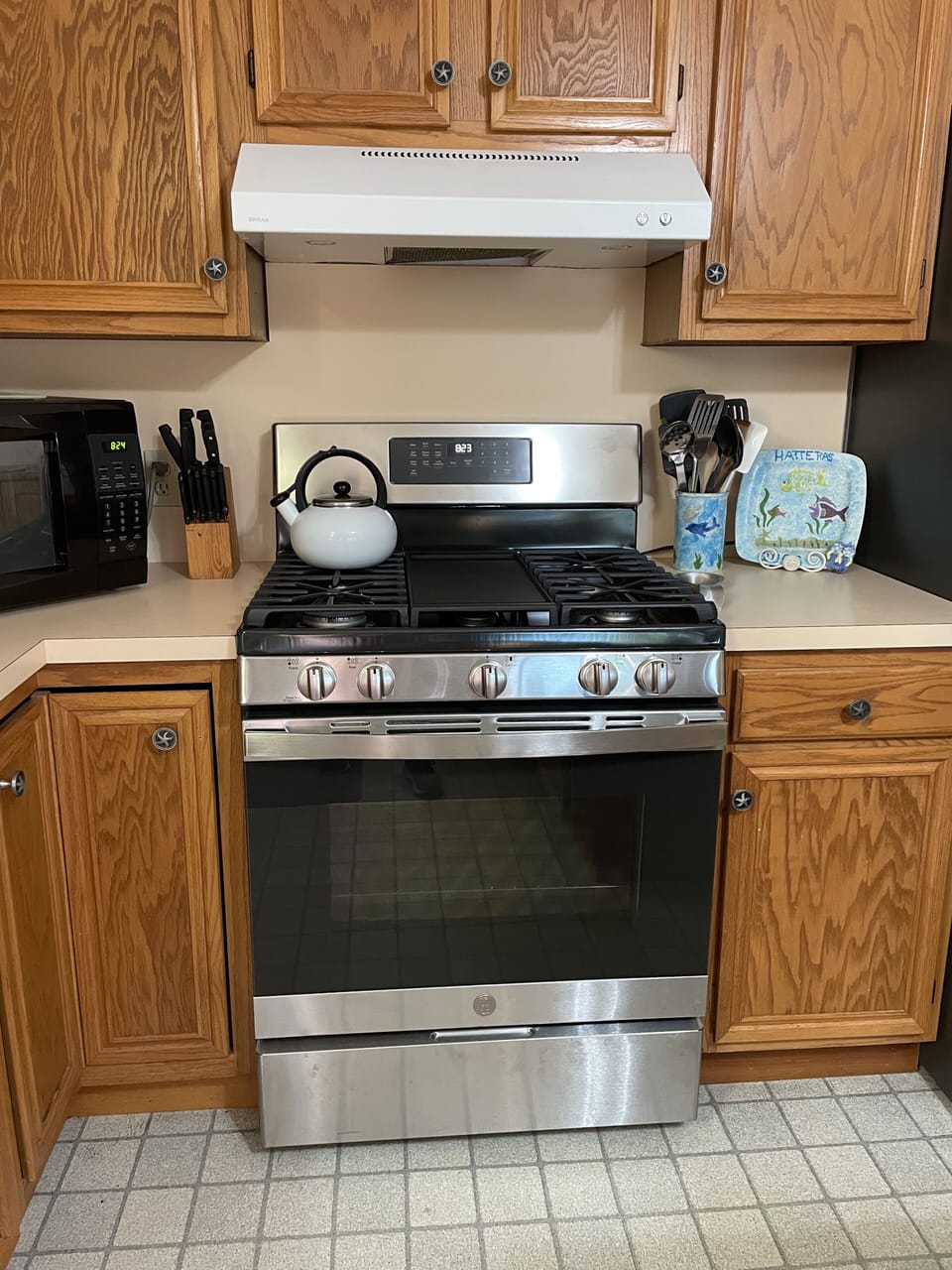GE gas range and oven