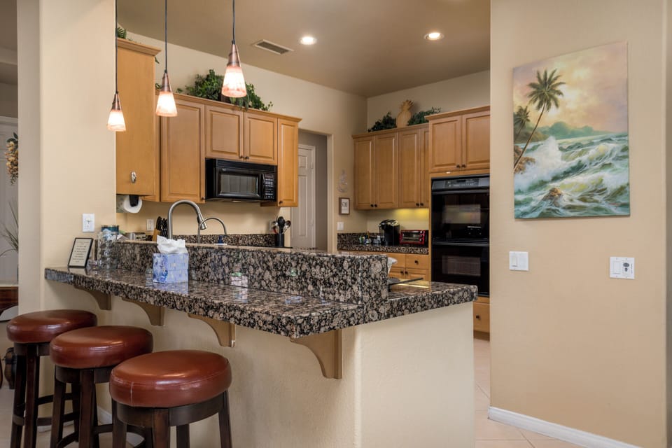 Enjoy fixing your meals in our fully-equipped gourmet kitchen.