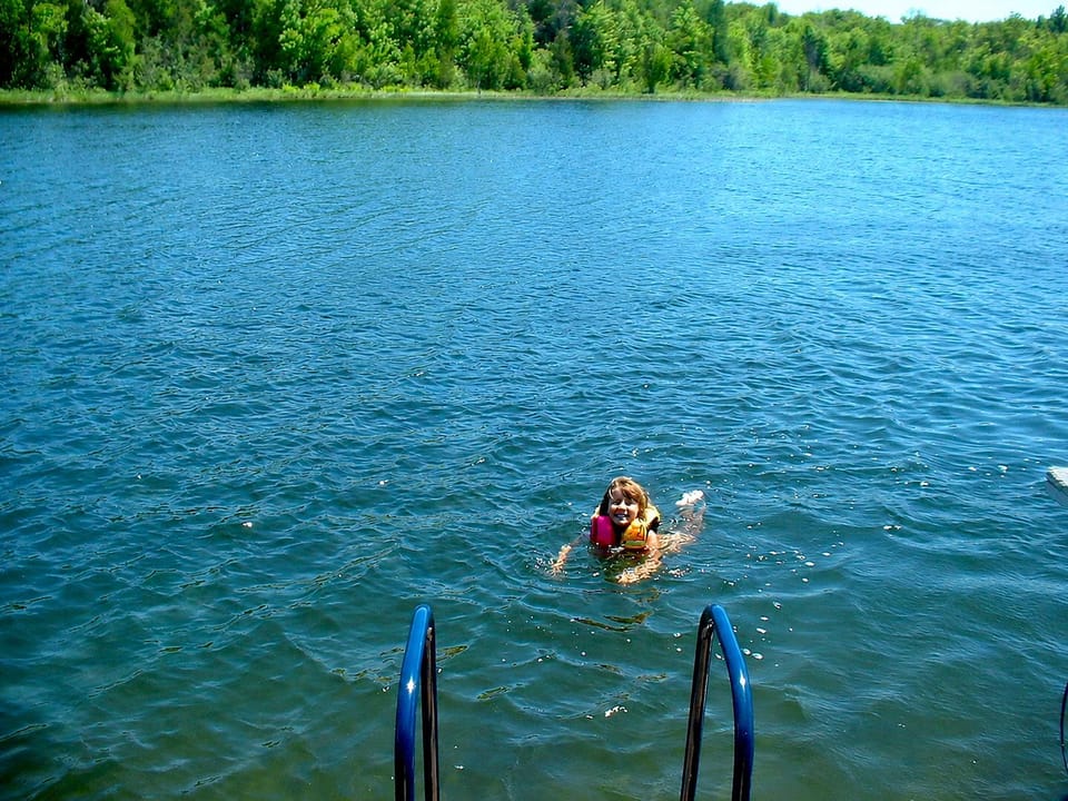 You can swim off the dock.