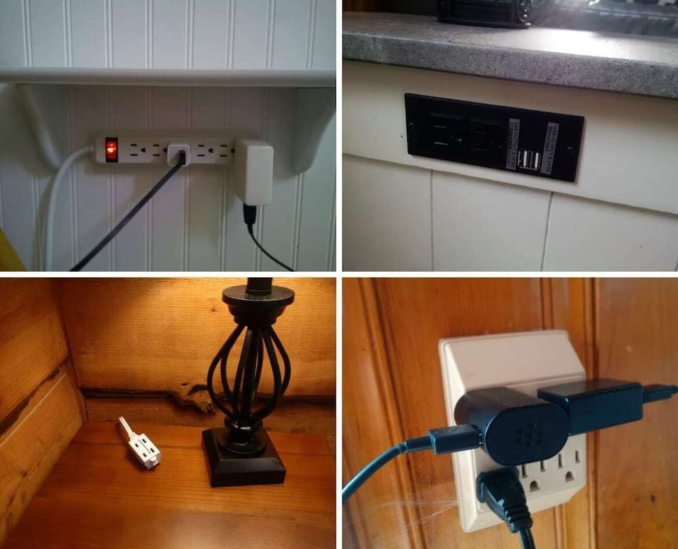 No shortage of outlets for your phones, computers and other charging needs