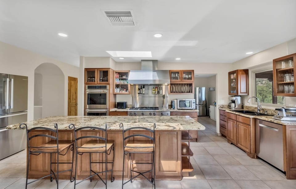 Large kitchen with high-end modern appliances 