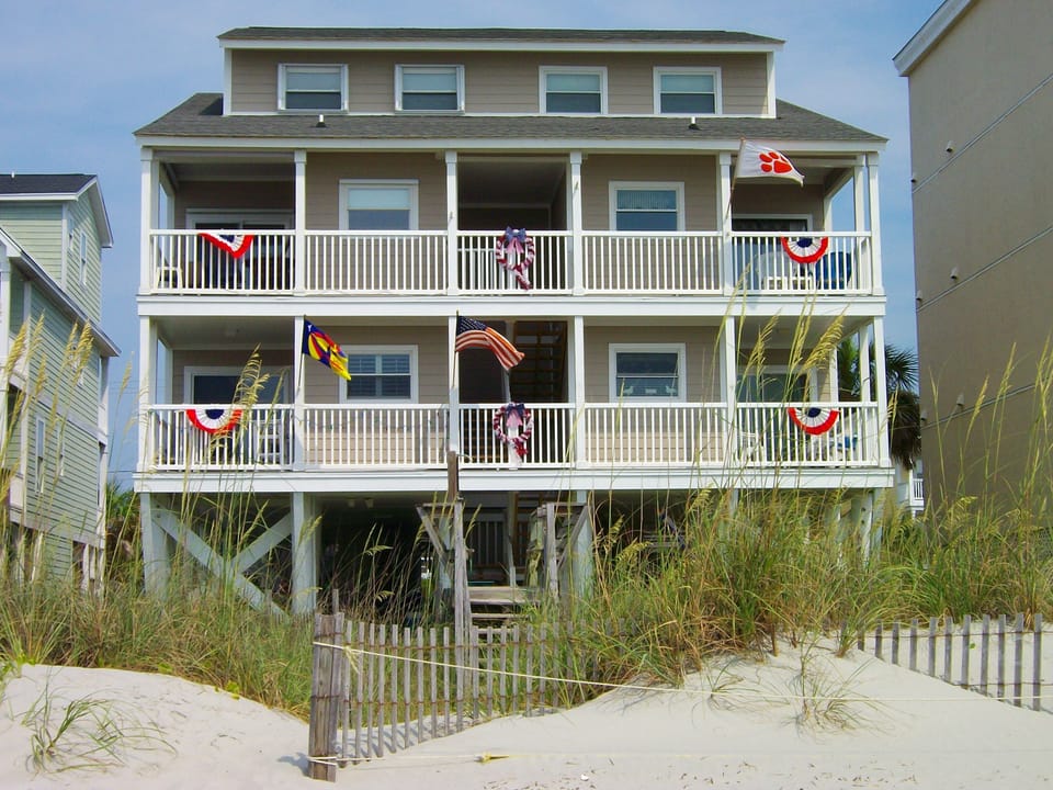 Beach side, our condo has the Clemson flag.