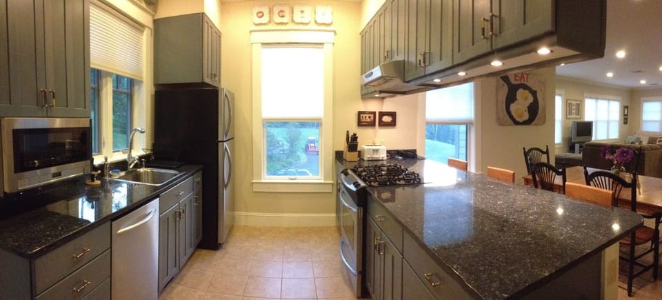New stainless steel and granite kitchen