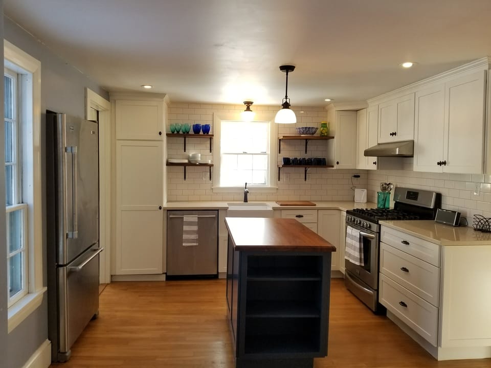 View of kitchen from living room