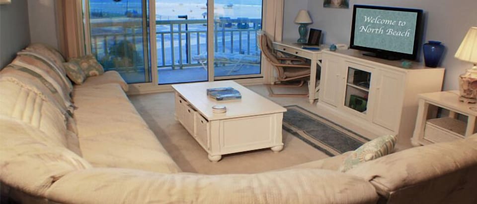 Living Room (Full Sleeper Sofa) Direct Balcony Access and BIG Ocean View