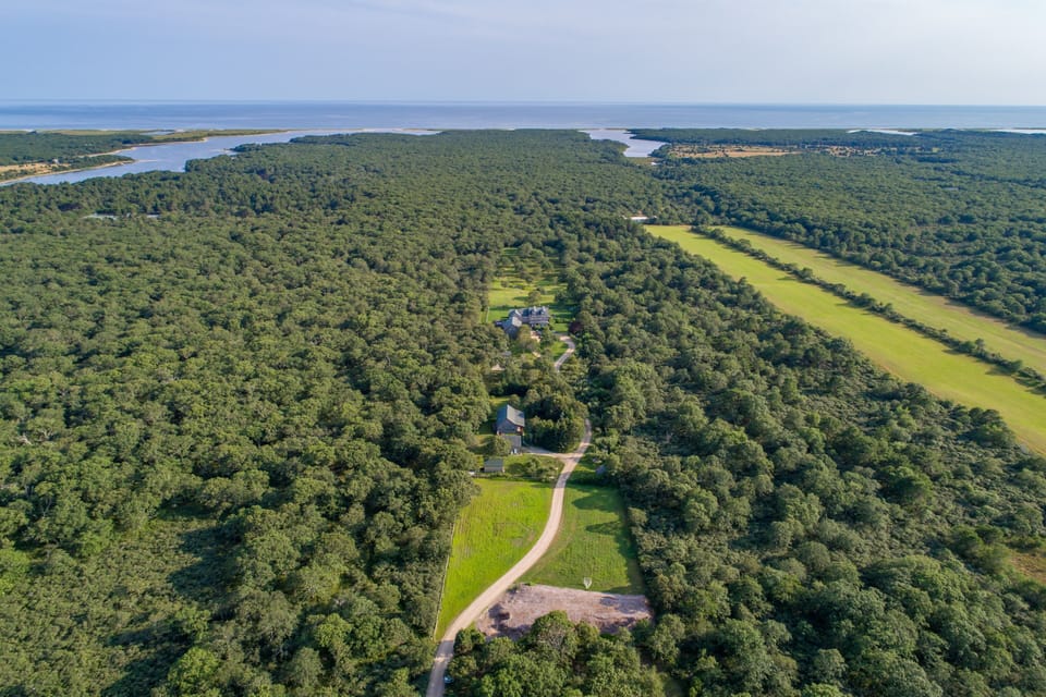 Aerial of property driveway