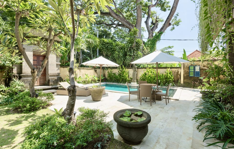 LARGE GARDEN AND POOL AREA
