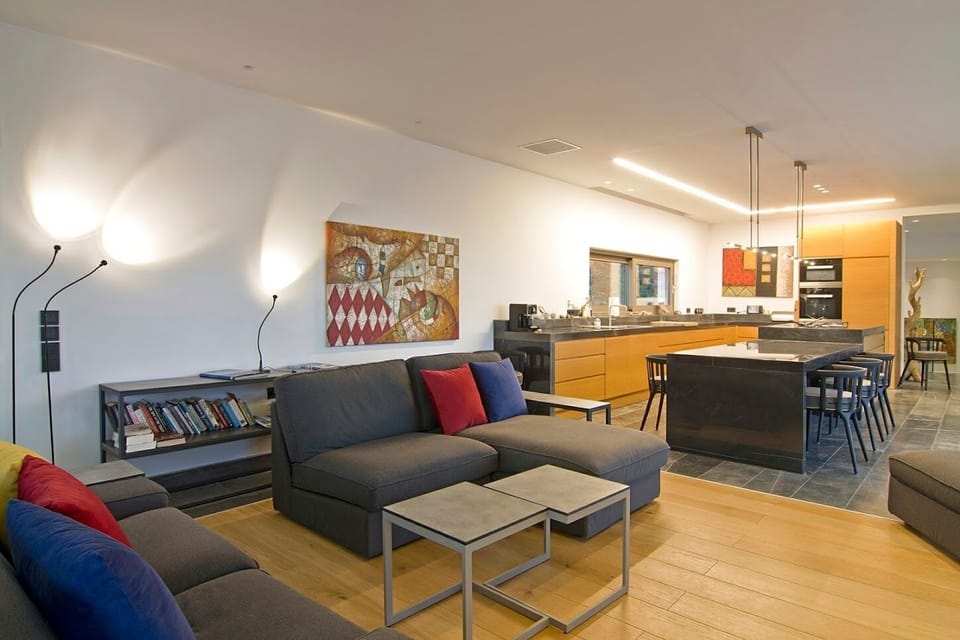 The living and dining area
