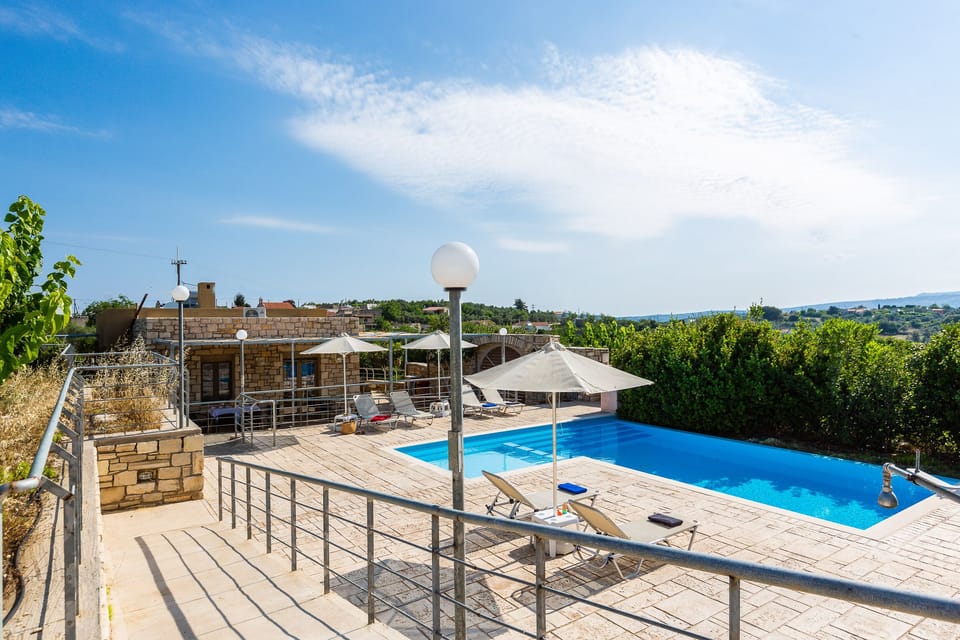 The villa offers beautiful mountain views.