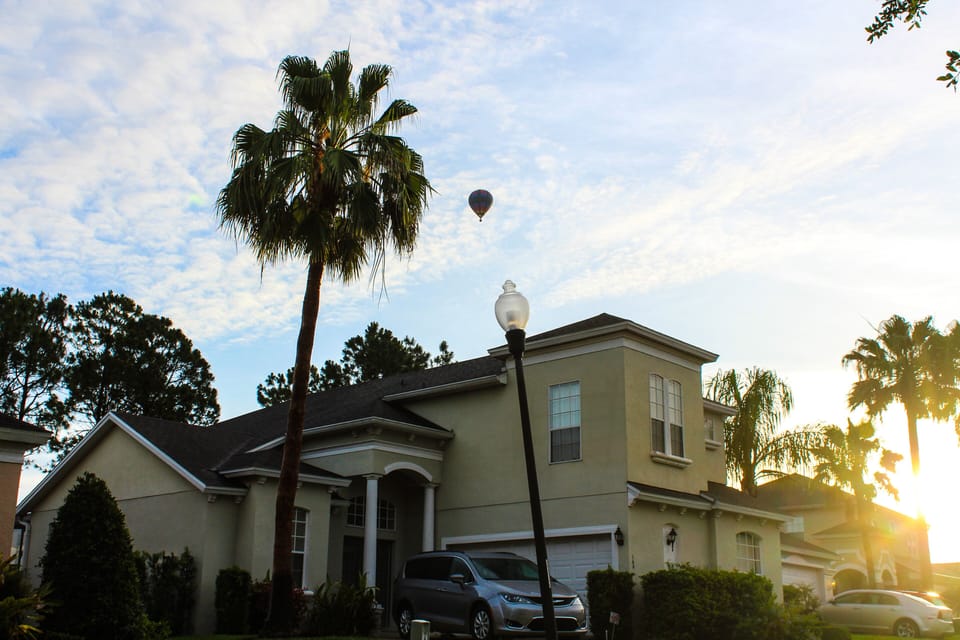 Capturing the hot air balloons that fly over the villa early morning